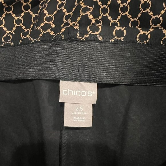Chico's Black & Brown Pull On Dress Pants Size L/14 - Picture 8 of 8